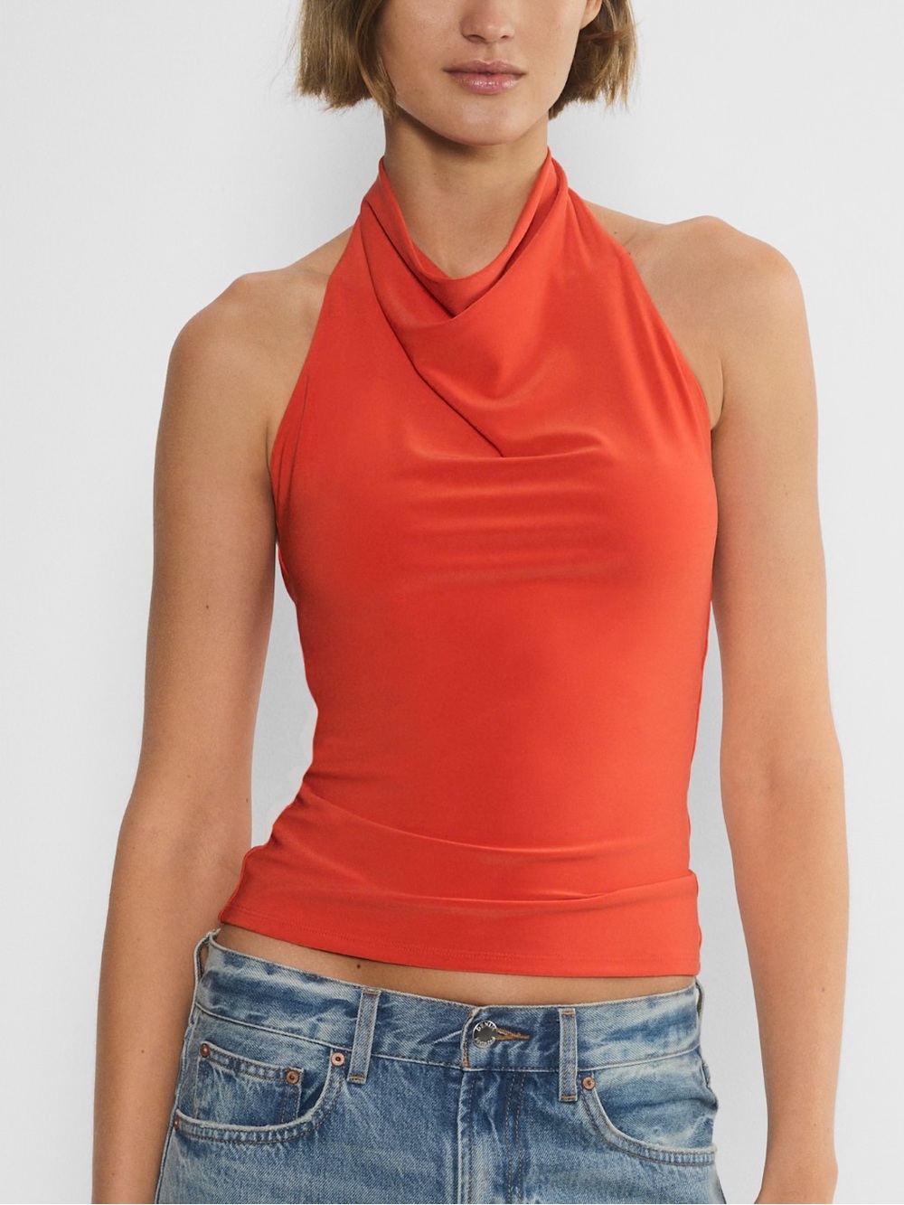 Aritzia Smooth Matter Tower Top - Poppy Red